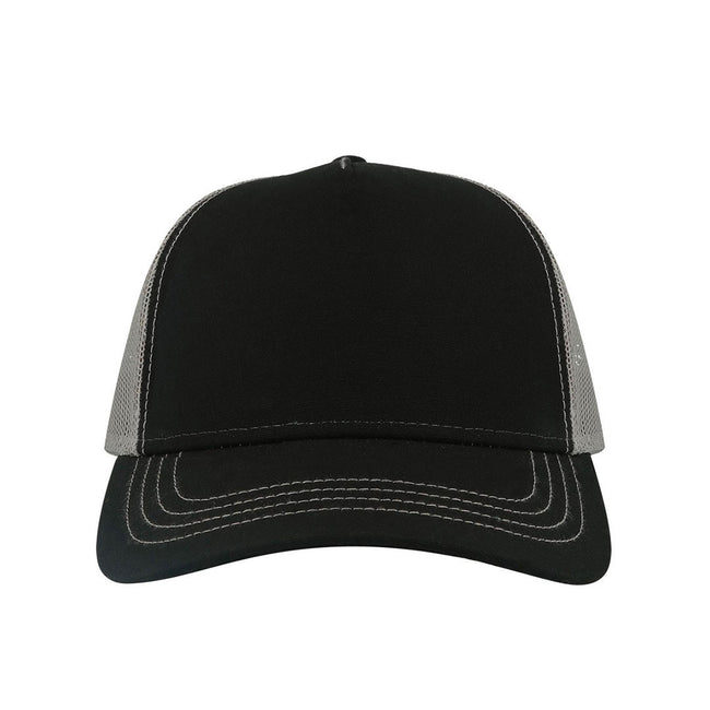 Black-Gray - Side - Atlantis Rapper Canvas 5 Panel Trucker Cap