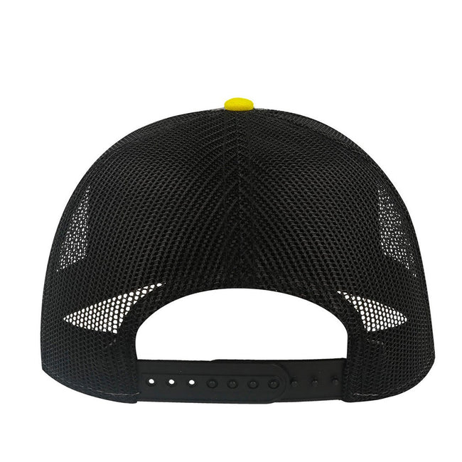 Light Grey-Yellow-Black - Back - Atlantis Rapper Canvas 5 Panel Trucker Cap
