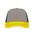 Light Grey-Yellow-Black - Side - Atlantis Rapper Canvas 5 Panel Trucker Cap