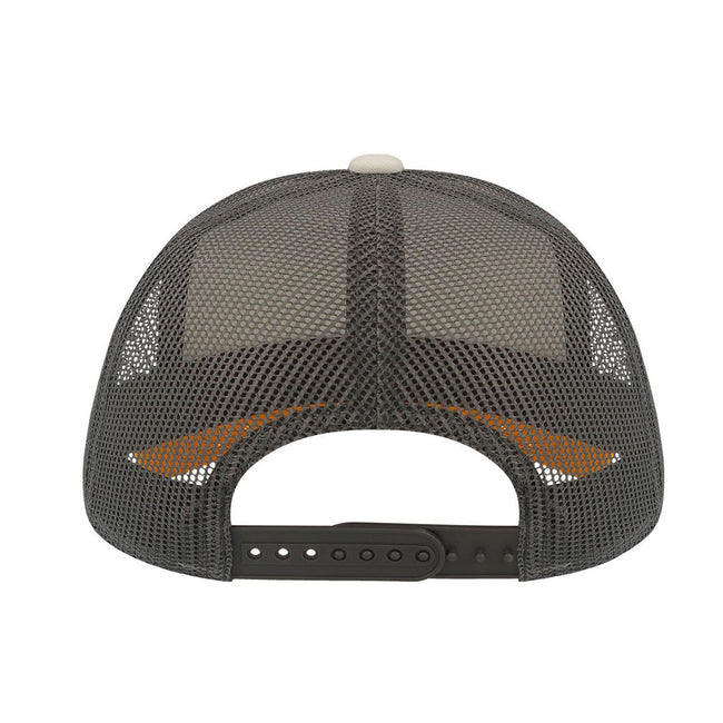 White-Yellow-Dark Grey - Back - Atlantis Rapper Canvas 5 Panel Trucker Cap