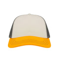 White-Yellow-Dark Grey - Side - Atlantis Rapper Canvas 5 Panel Trucker Cap
