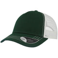 Bottle Green-White - Front - Atlantis Rapper Canvas 5 Panel Trucker Cap