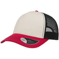White-Burgundy-Black - Front - Atlantis Rapper Canvas 5 Panel Trucker Cap