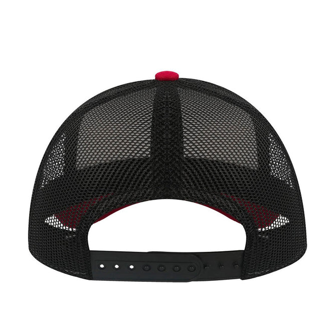 White-Burgundy-Black - Back - Atlantis Rapper Canvas 5 Panel Trucker Cap