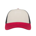 White-Burgundy-Black - Side - Atlantis Rapper Canvas 5 Panel Trucker Cap