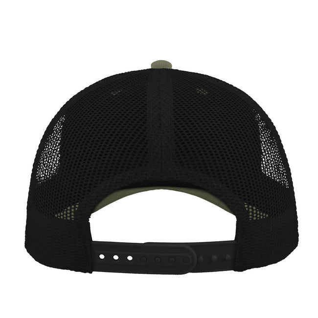 Olive-Black - Side - Atlantis Recy Three Recycled 6 Panel Trucker Cap
