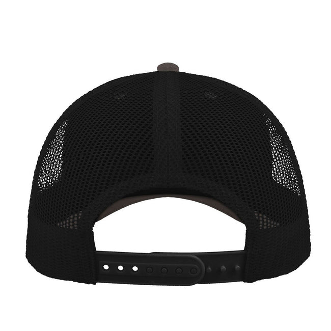 Dark Grey-Black - Side - Atlantis Recy Three Recycled 6 Panel Trucker Cap