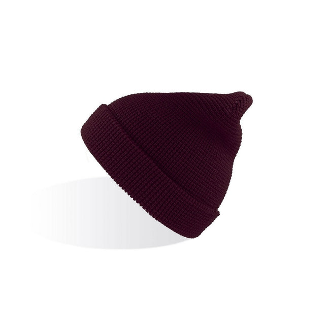 Burgundy - Back - Atlantis Blog Waffle Beanie