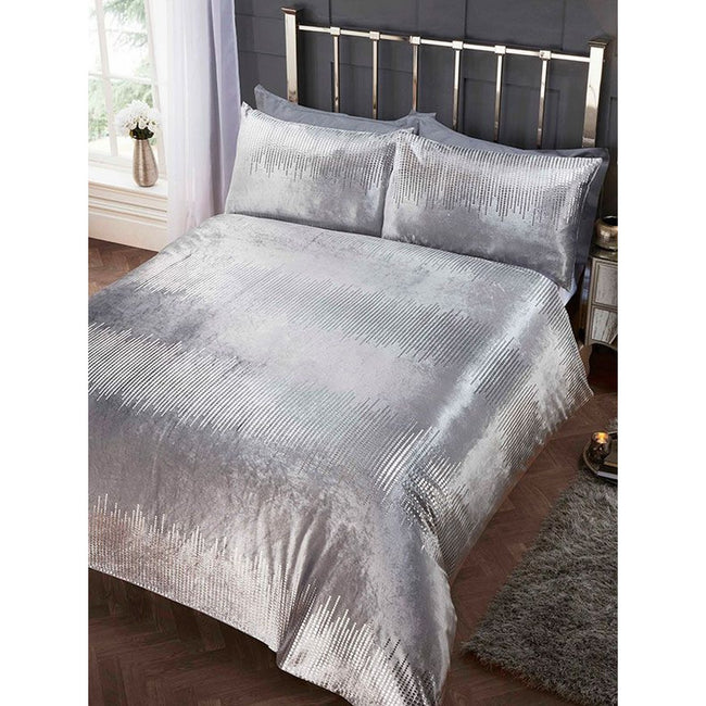 Silver - Back - Rapport Tiffany Duvet Set