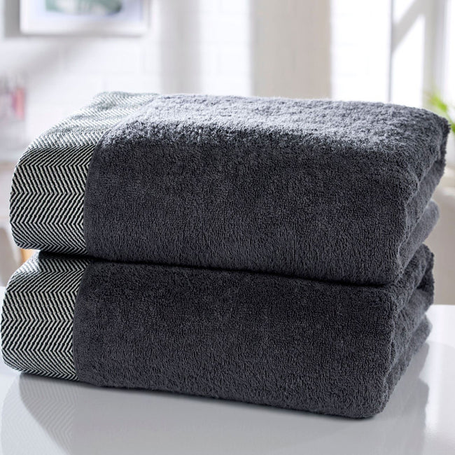 Charcoal - Front - Rapport Tidal Towel Bale Set (Pack of 2)
