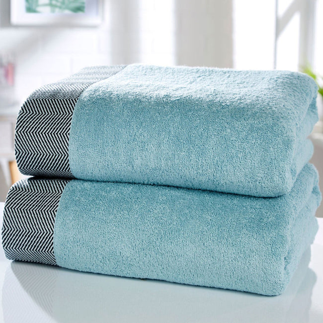 Duck Egg Blue - Front - Rapport Tidal Towel Bale Set (Pack of 2)