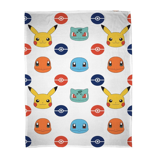 White-Multicolored - Front - Pokemon Fleece Button Blanket