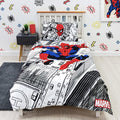 White-Black-Red - Pack Shot - Spider-Man Action Pose Duvet Set