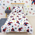 White-Black-Red - Close up - Spider-Man Action Pose Duvet Set