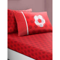 Red - Front - Football Goal Fitted Sheet Set
