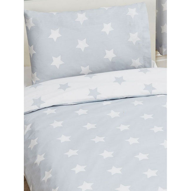 Gray-White - Back - Bedding & Beyond Stars Duvet Set