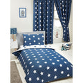 Navy Blue-White - Side - Bedding & Beyond Stars Duvet Set