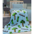 Blue-Green-White - Back - Minecraft Epic Rotary Fleece Blanket