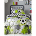 Neon Green-White-Black - Front - Football Stamp Duvet Set