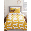White-Yellow - Close up - Rapport Sausage Dog Duvet Set