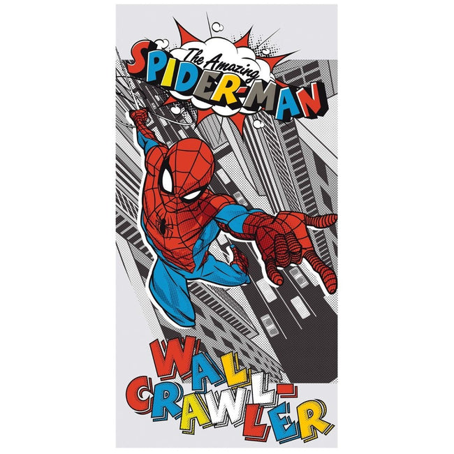 Red-Blue-Gray - Front - Spider-Man Pop Art Cotton Beach Towel