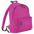 Fuchsia-Graphite - Front - Bagbase Junior Fashion Backpack - Rucksack (14 Liters)