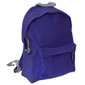 Purple-Light Grey - Front - Bagbase Junior Fashion Backpack - Rucksack (14 Liters)