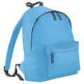 Surf Blue- Graphite Grey - Front - Bagbase Junior Fashion Backpack - Rucksack (14 Liters)
