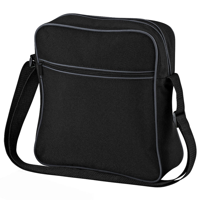 Black-White - Front - Bagbase Retro Flight - Travel Bag (1.8 Gallons)