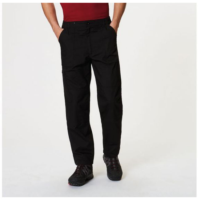 Black - Back - Regatta Mens New Lined Action Pants (Long)