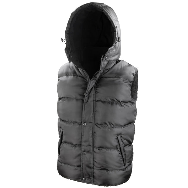 Black - Back - Result Mens Core Nova Lux Padded Fleece Lined Bodywarmer Jacket
