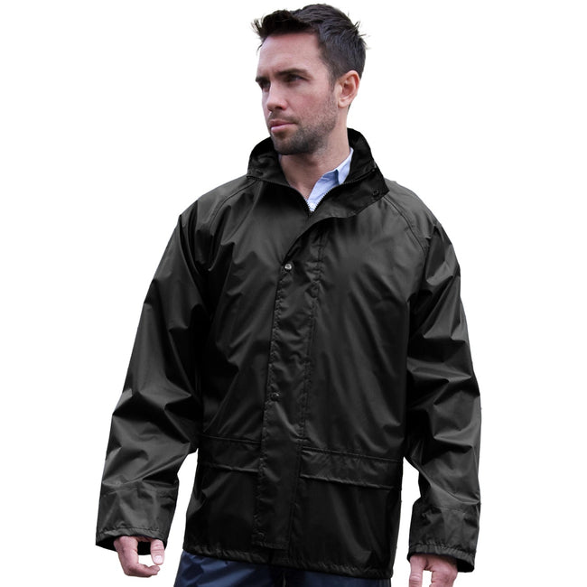 Black - Back - Result Mens Core Stormdri Rain Over Jacket