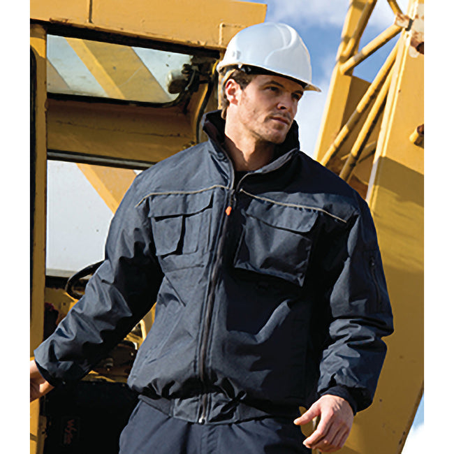 Navy Blue - Back - Result Mens Workguard Sabre Pilot Work Jacket
