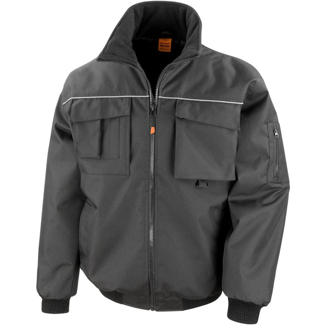 Black - Front - Result Mens Workguard Sabre Pilot Work Jacket