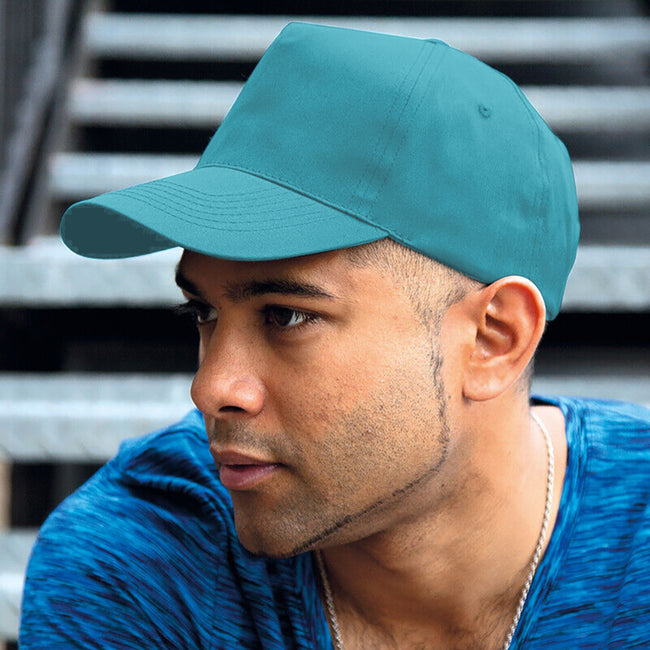 Aqua - Back - Result Unisex Core Houston 5 Panel Printers Baseball Cap