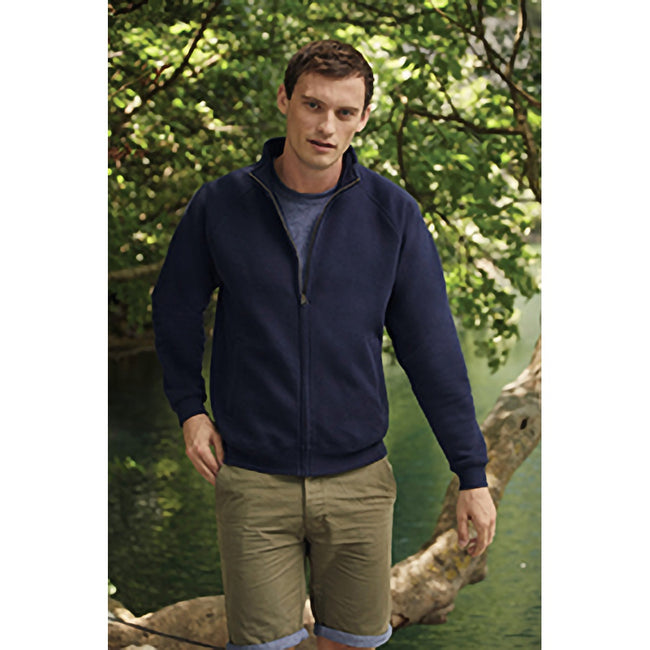 Deep Navy - Side - Fruit Of The Loom Mens Sweat Jacket