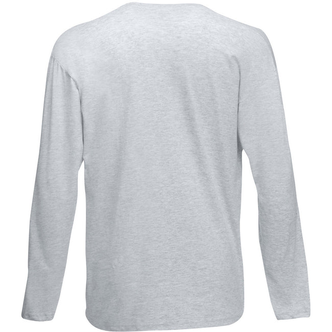 Gray Marl - Back - Mens Value Long Sleeve Casual T-Shirt