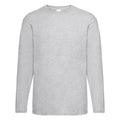 Gray Marl - Front - Mens Value Long Sleeve Casual T-Shirt