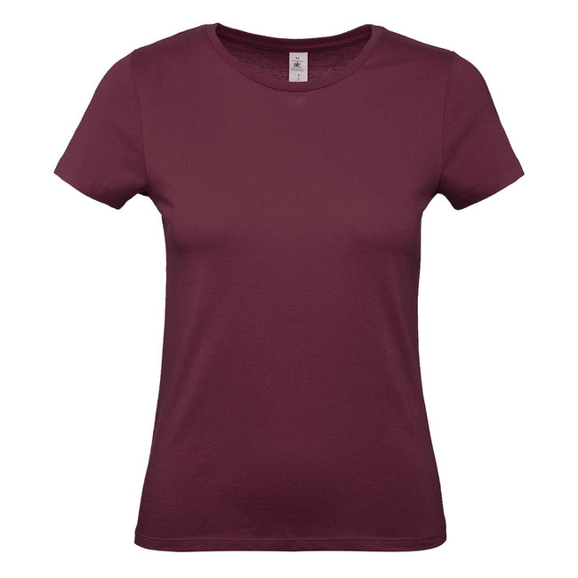 Burgundy - Front - B&C Womens-Ladies E150 Tee
