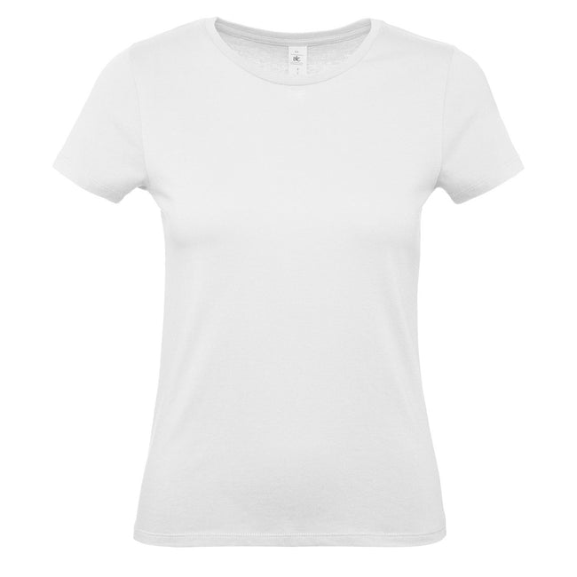 White - Front - B&C Womens-Ladies E150 Tee
