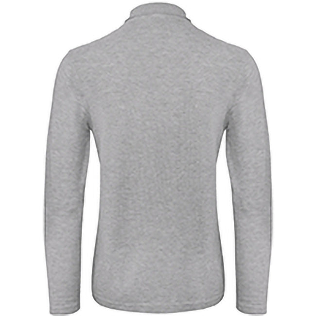 Taupe Gray - Back - B&C ID.001 Mens Long Sleeve Polo