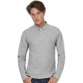 Taupe Gray - Side - B&C ID.001 Mens Long Sleeve Polo