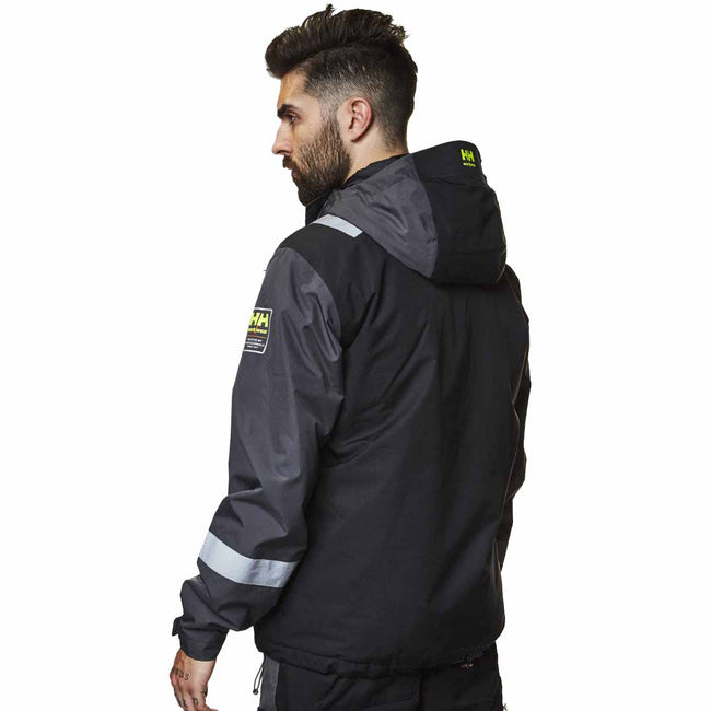 Slate Gray-Black - Back - Helly Hansen Mens Aker Winter Jacket