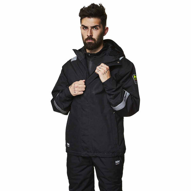 Jet Black - Back - Helly Hansen Mens Aker Winter Jacket