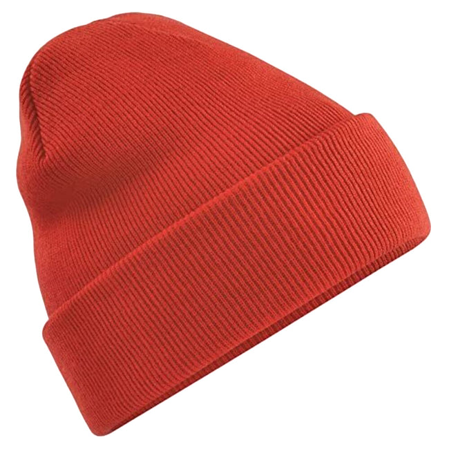 Fire Red - Front - Beechfield® Unisex Adults Original Cuffed Beanie