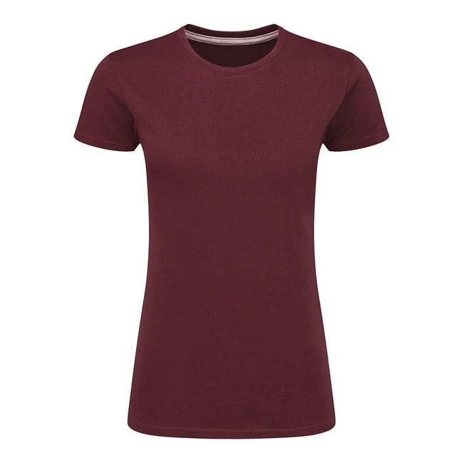 Burgundy - Front - SG Womens-Ladies Perfect Print Tee