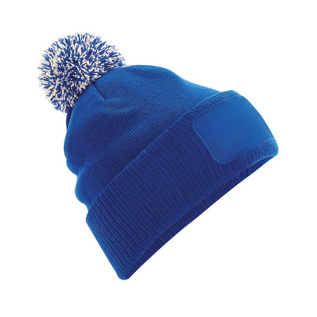 Bright Royal-off White - Front - Beechfield® Unisex Adults Snowstar Printers Beanie