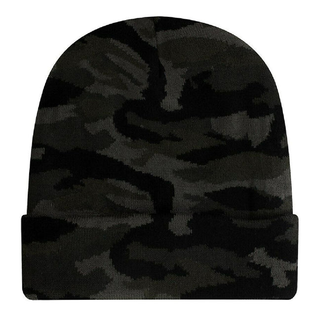 Midnight Camo - Back - Beechfield® Unisex Adults Camo Cuffed Beanie