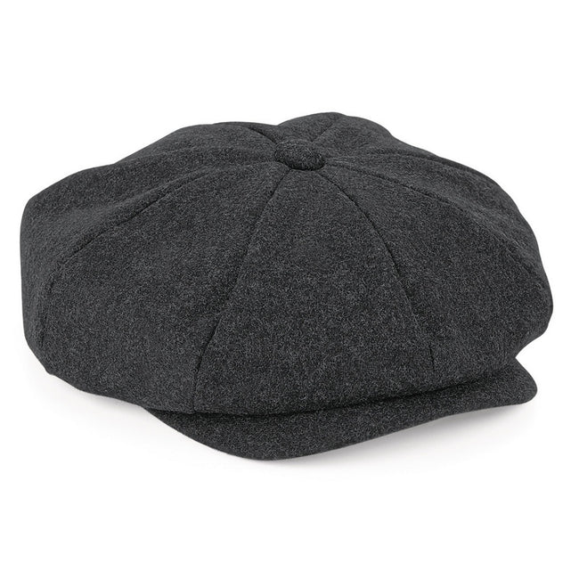 Charcoal Marl - Front - Beechfield® Melton Wool Baker Boy Cap