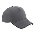 Graphite Gray-Black - Front - Beechfield Adults Unisex Authentic 5 Panel Piped Peak Cap